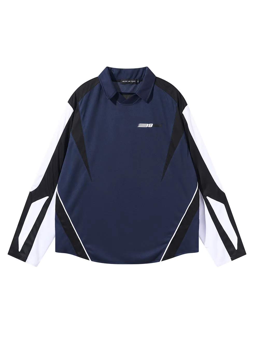 Colorblock functional multi-layer sporty polo shirt