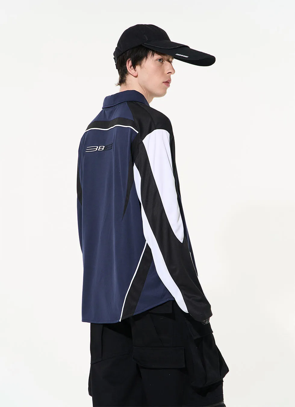 Colorblock functional multi-layer sporty polo shirt