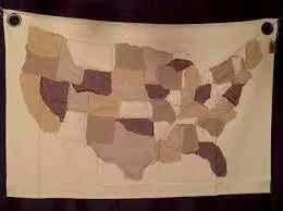 Cotton USA Map Wall Hanging