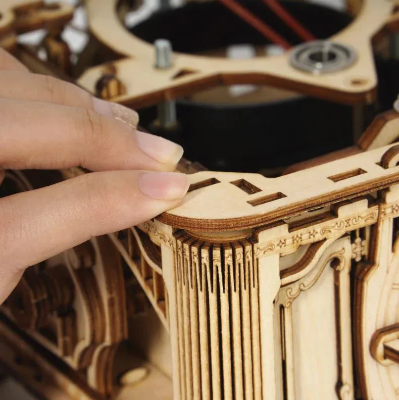 Crank Gramophone Functional DIY Wooden Puzzle