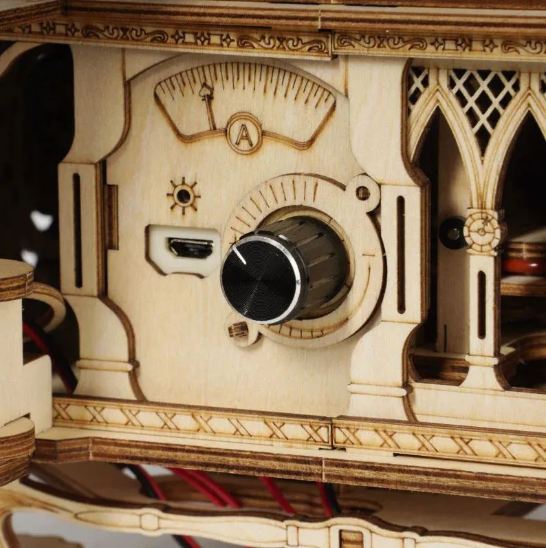 Crank Gramophone Functional DIY Wooden Puzzle
