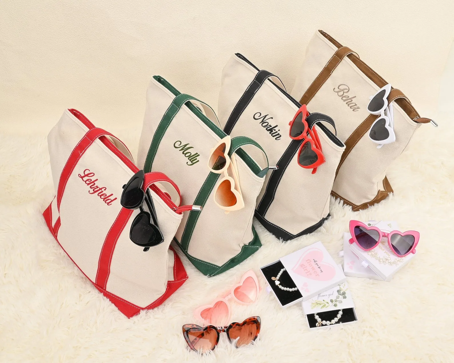 Custom Boat Tote Bag, Canvas Tote Bag, Custom Text Tote, Gift for Her, Bachelorette Gift, School Bag, Embroidery, Personalized Gift