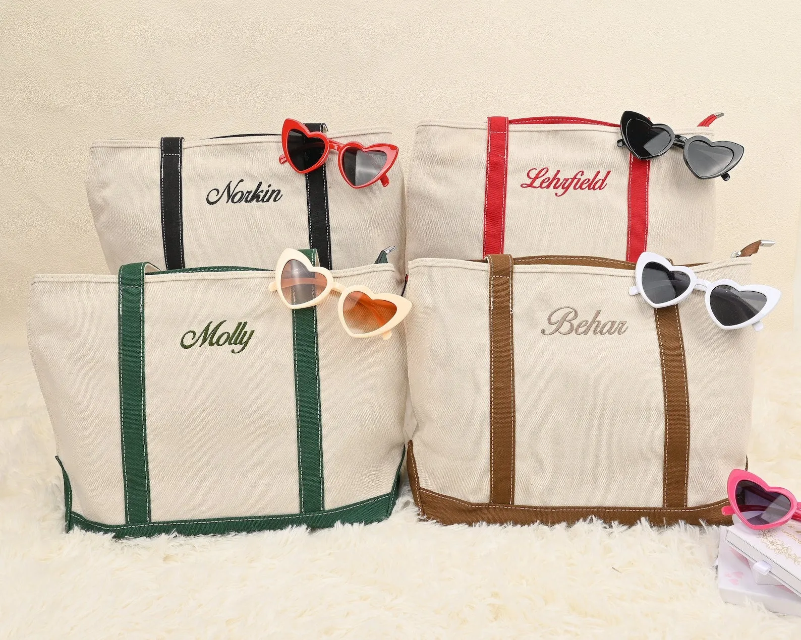 Custom Boat Tote Bag, Canvas Tote Bag, Custom Text Tote, Gift for Her, Bachelorette Gift, School Bag, Embroidery, Personalized Gift