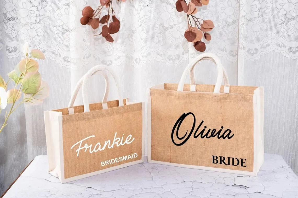 Custom Printed Jute Bags White border bag