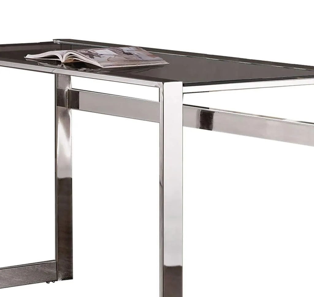 Elegantly Charmed Metal Writing Desk, Silver