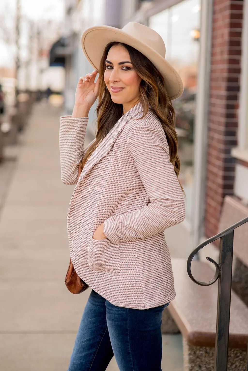 Elegantly Micro Striped Blazer