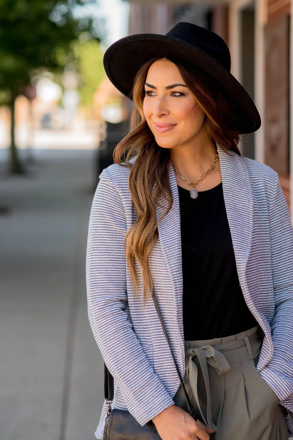 Elegantly Micro Striped Blazer