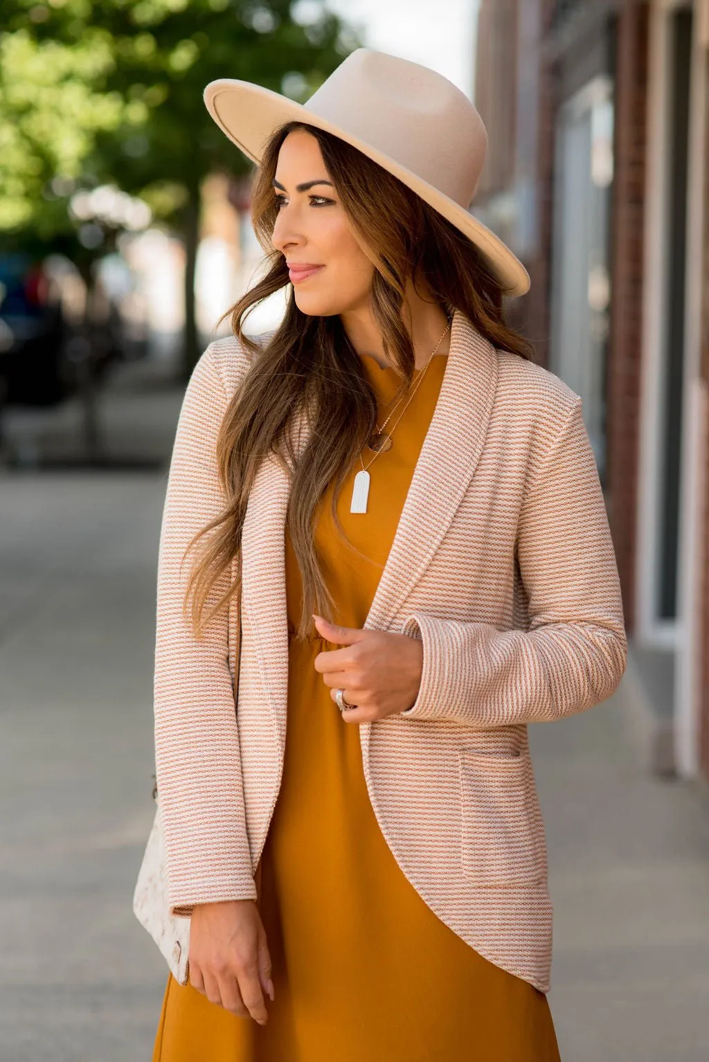 Elegantly Micro Striped Blazer