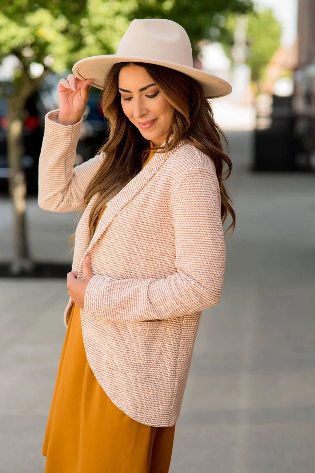 Elegantly Micro Striped Blazer