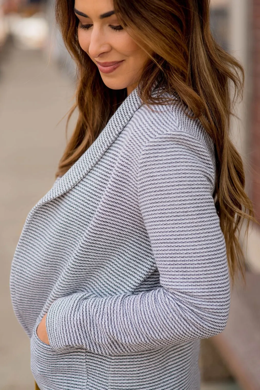 Elegantly Micro Striped Blazer