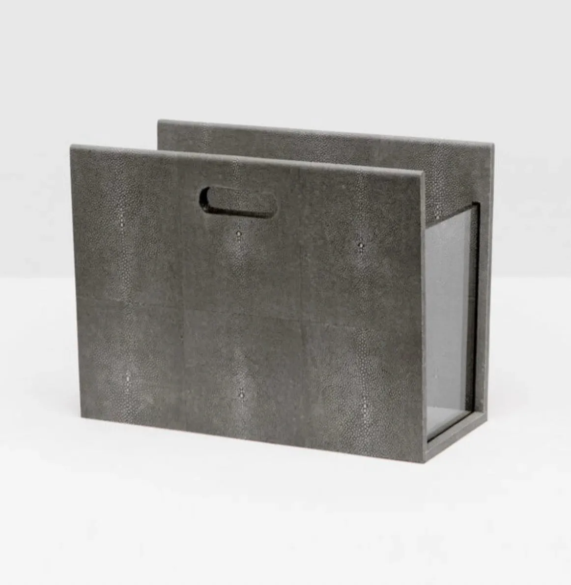Faux Shagreen Magazine Holder
