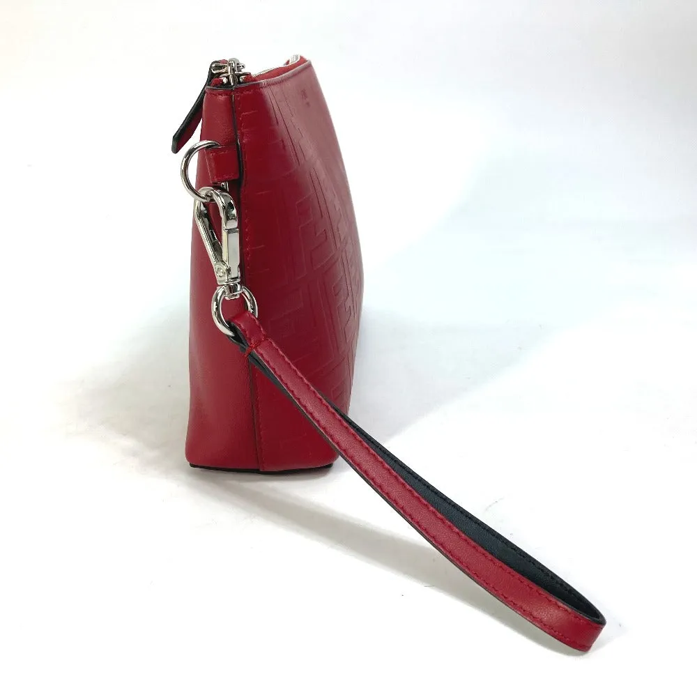 FENDI Clutch bag 7N0106 leather Red Zucca mens Used