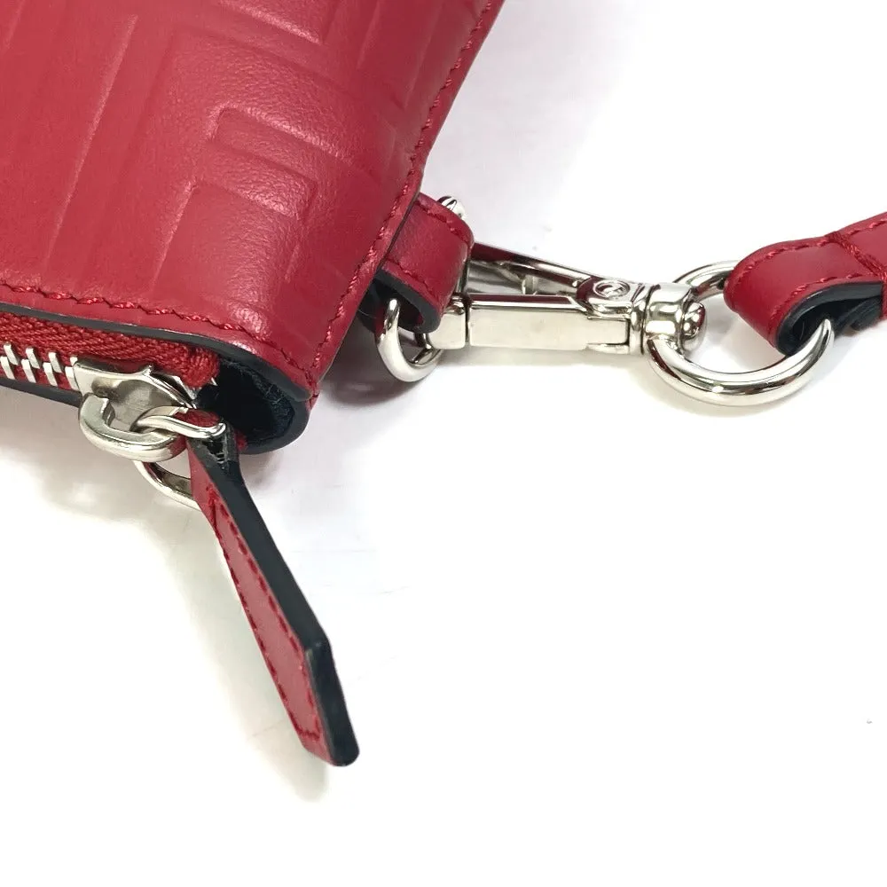 FENDI Clutch bag 7N0106 leather Red Zucca mens Used