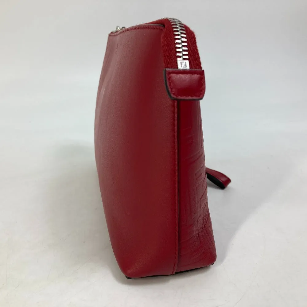 FENDI Clutch bag 7N0106 leather Red Zucca mens Used