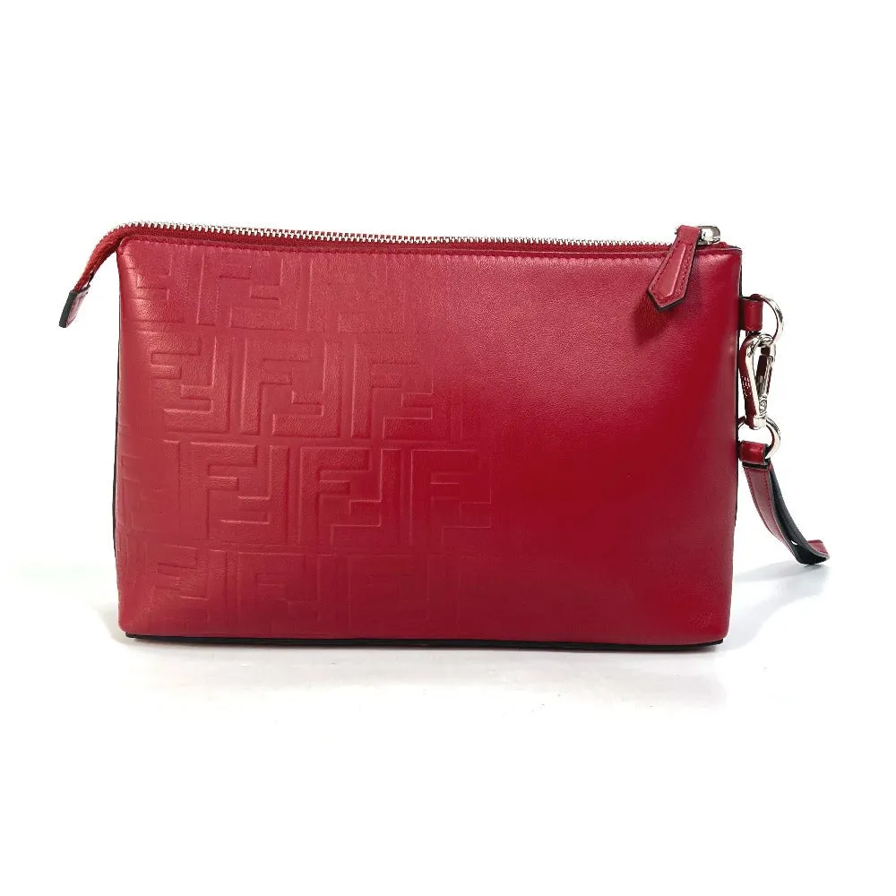 FENDI Clutch bag 7N0106 leather Red Zucca mens Used
