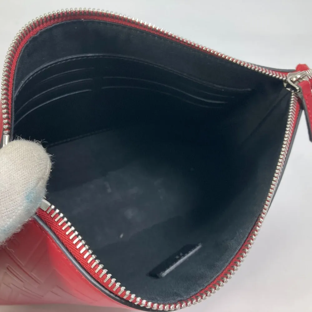 FENDI Clutch bag 7N0106 leather Red Zucca mens Used