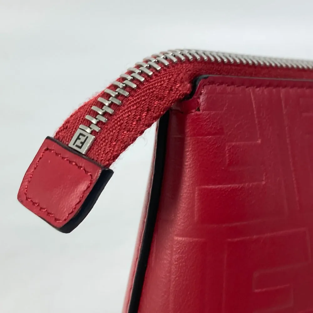 FENDI Clutch bag 7N0106 leather Red Zucca mens Used