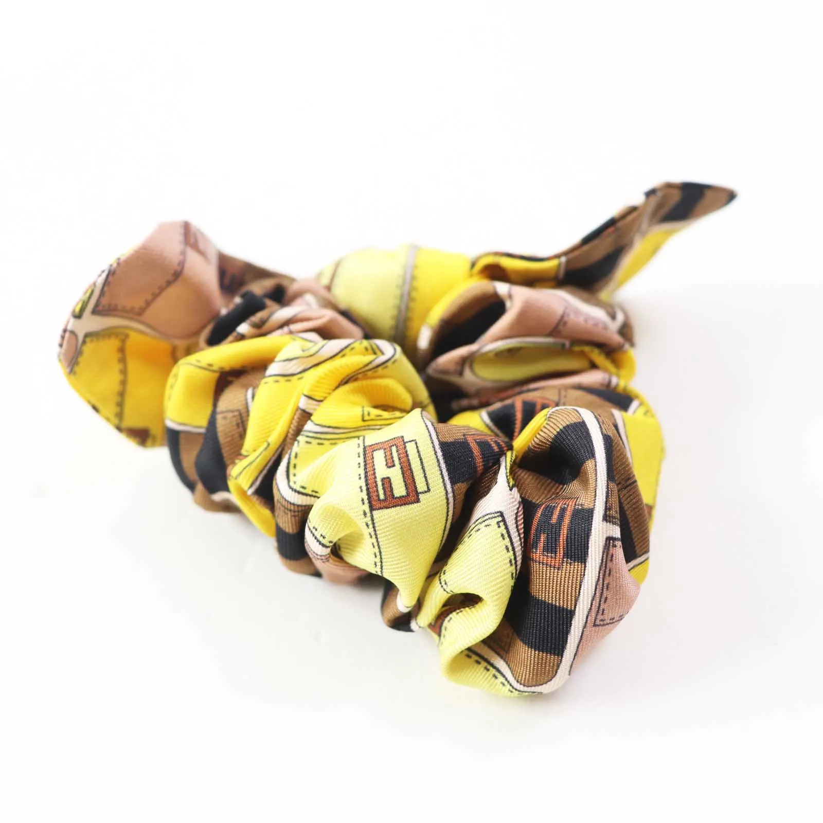 FENDI hair accessory silk Multi FF Logo Zucca Pattern Set of 2 scrunchies