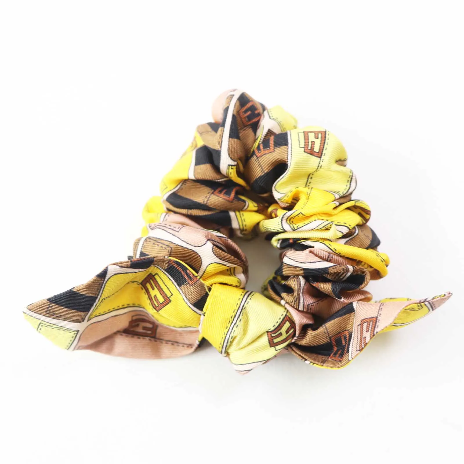 FENDI hair accessory silk Multi FF Logo Zucca Pattern Set of 2 scrunchies