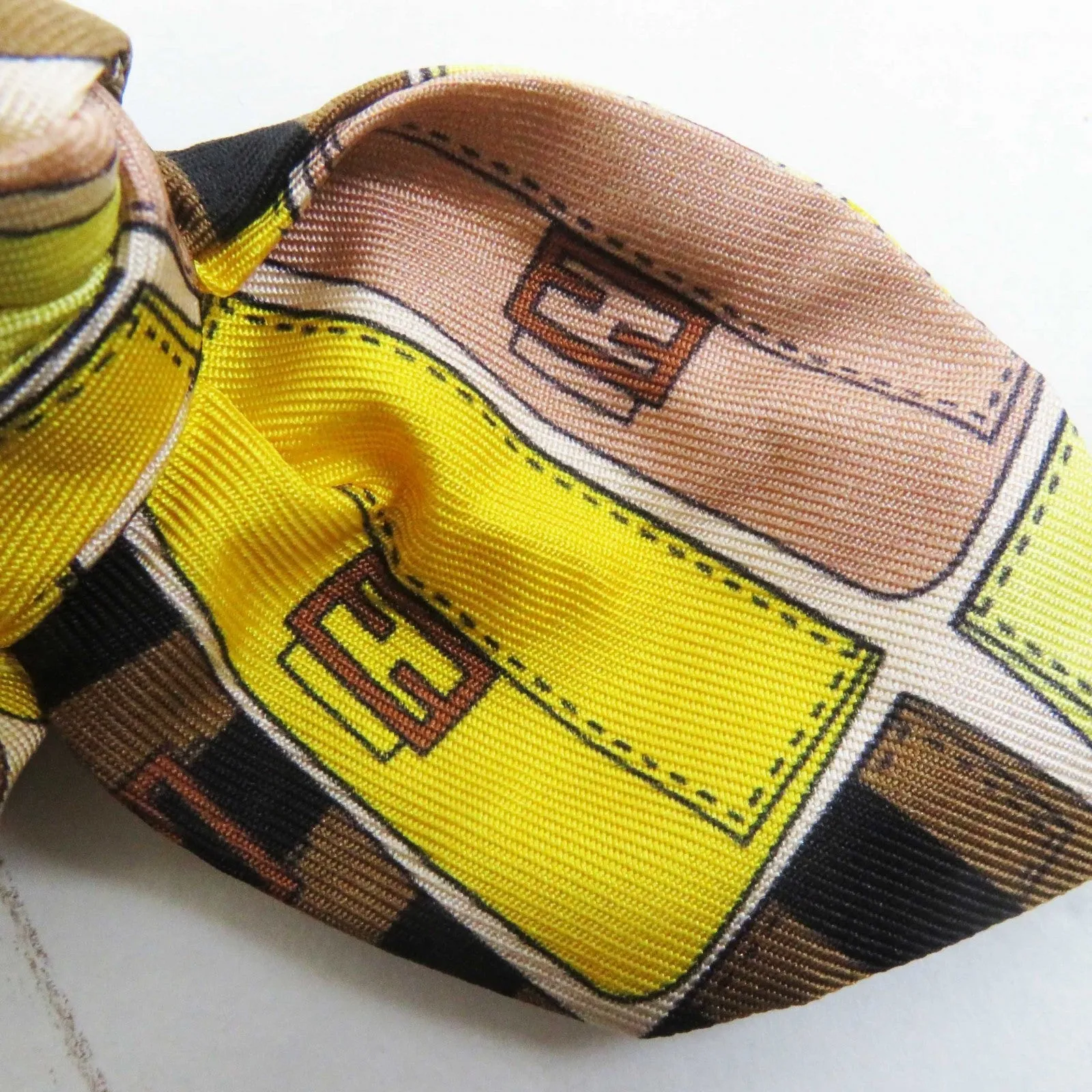 FENDI hair accessory silk Multi FF Logo Zucca Pattern Set of 2 scrunchies