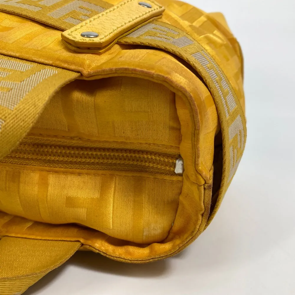 FENDI Handbag 8BH142 Nylon yellow FF Zucca Women Used