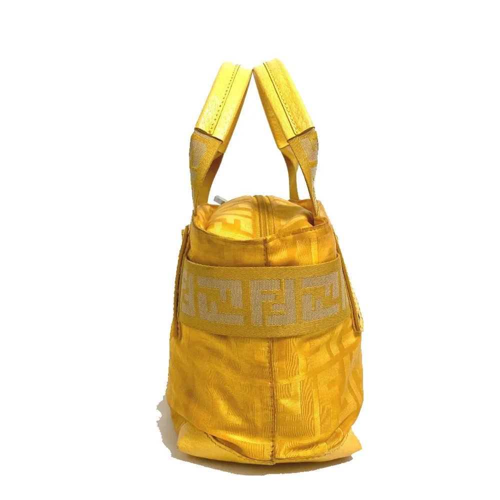 FENDI Handbag 8BH142 Nylon yellow FF Zucca Women Used