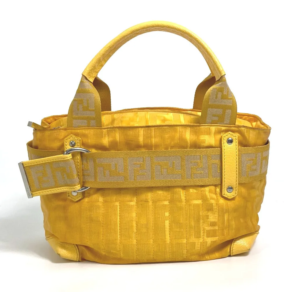 FENDI Handbag 8BH142 Nylon yellow FF Zucca Women Used