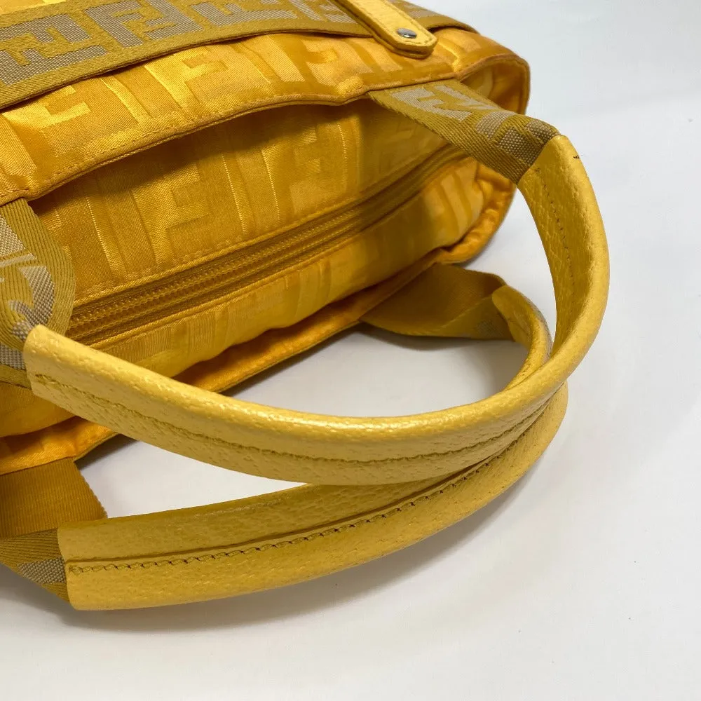 FENDI Handbag 8BH142 Nylon yellow FF Zucca Women Used
