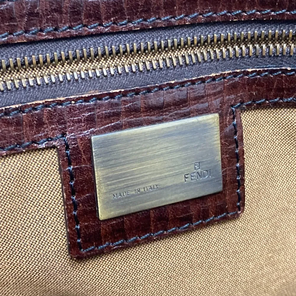 FENDI Handbag Bag Semi-Shoulder Bag Handbag Zucca FFPattern Logo Etnico Leather / suede Brown Women Used