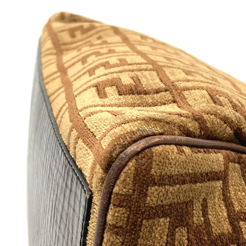 FENDI Handbag Bag Semi-Shoulder Bag Handbag Zucca FFPattern Logo Etnico Leather / suede Brown Women Used