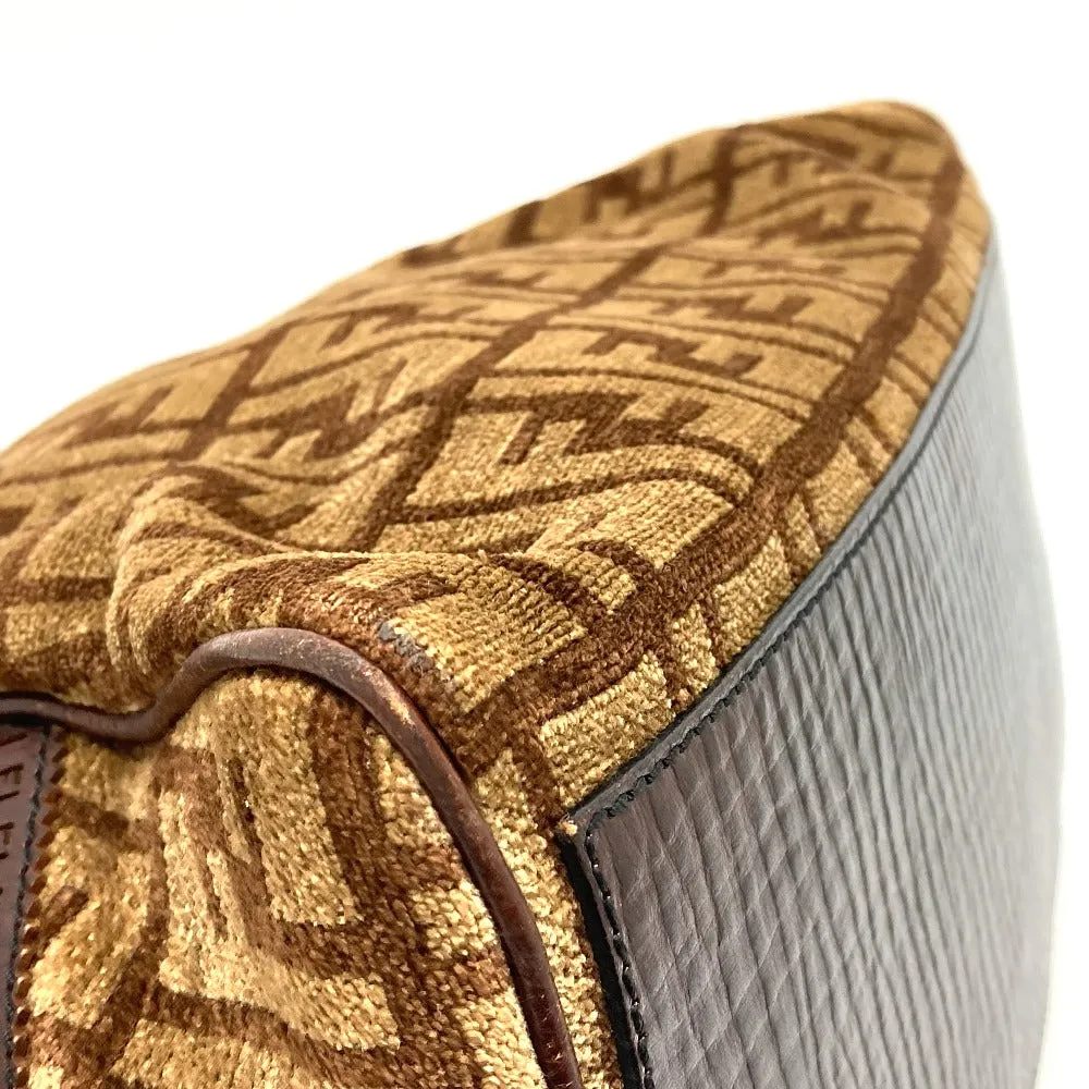 FENDI Handbag Bag Semi-Shoulder Bag Handbag Zucca FFPattern Logo Etnico Leather / suede Brown Women Used