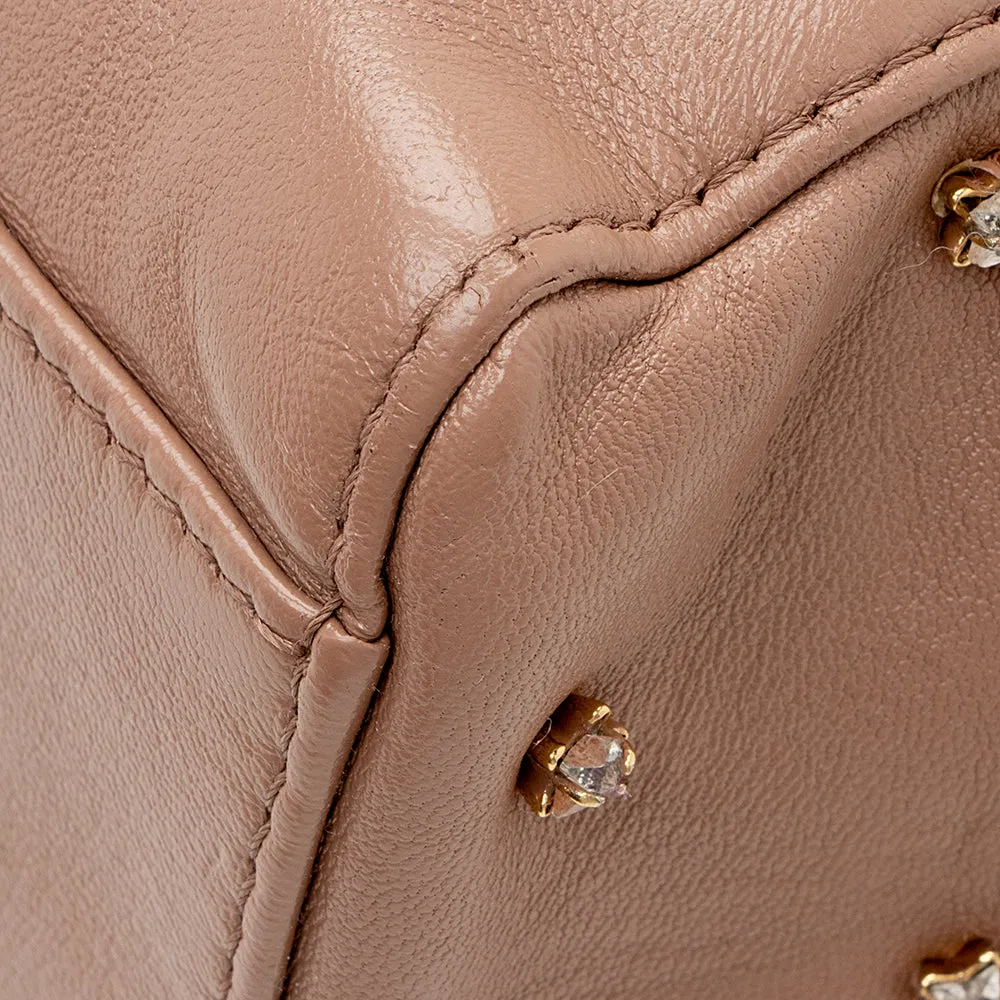 Fendi Leather Crystal Peekaboo XS Shoulder Bag (SHF-19840)