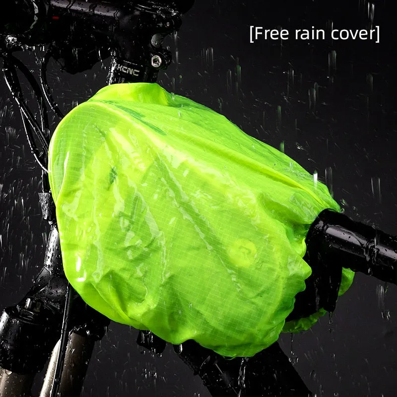 Front Bike Bag Bicycle Pouch Screen Reflective Bicycle Bag Double Zipper Separate Storage Bag