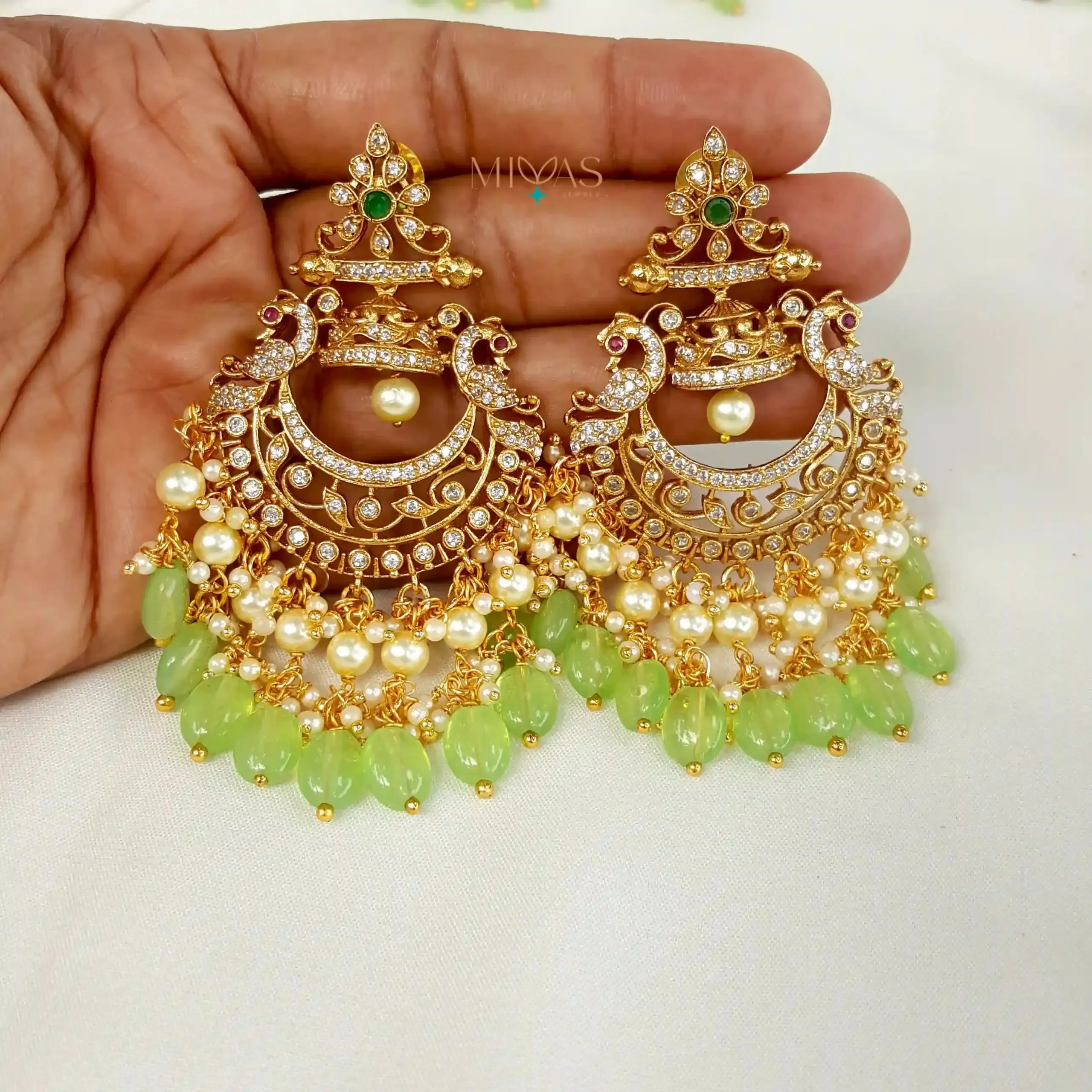 Gorgeous Light Green Beaded Haram