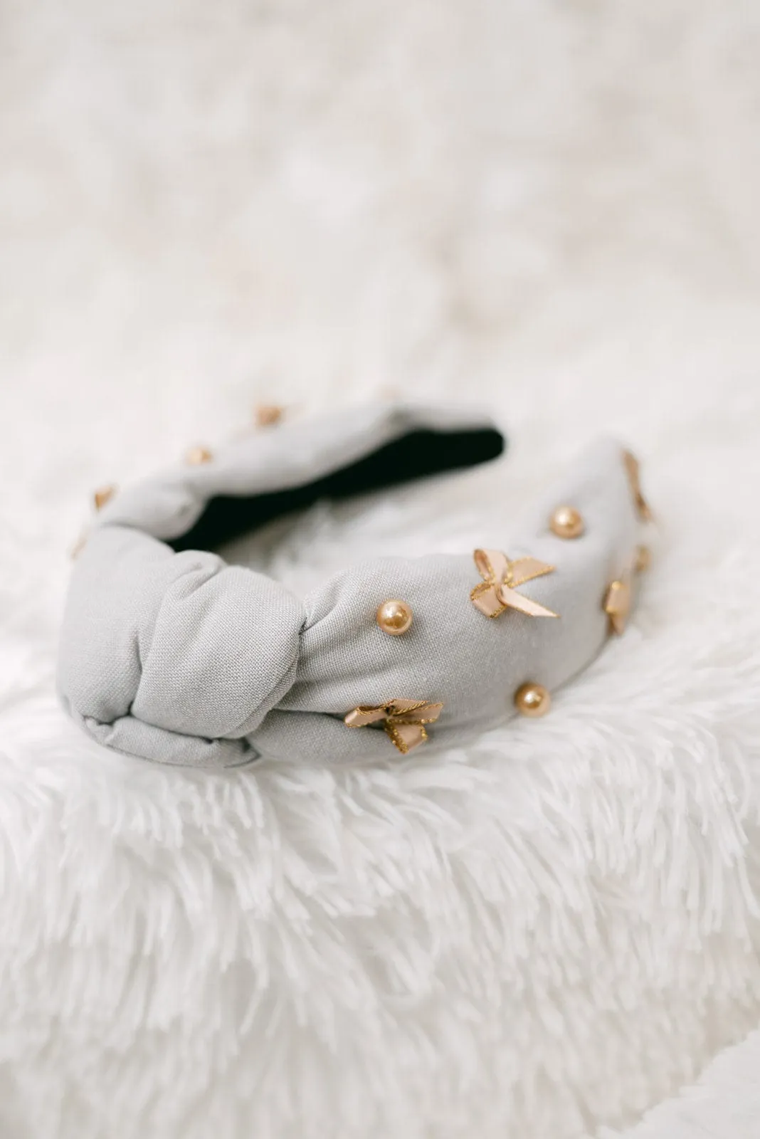 Grey Mini Bow Headband