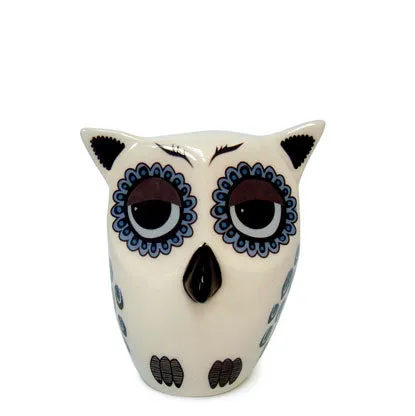 Handmade Ceramic Blue Baby Owl Ornament