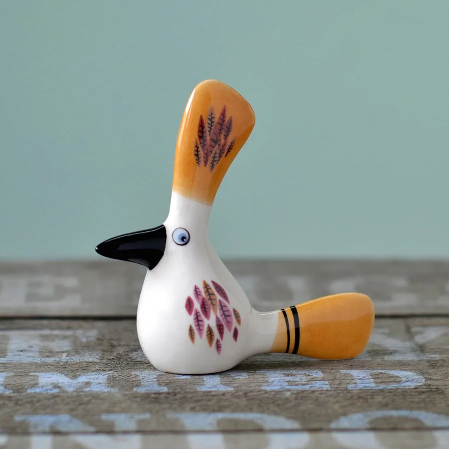 Handmade Ceramic 'Crested Baby' Bird Ornament