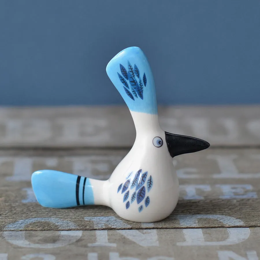 Handmade Ceramic 'Crested Baby' Bird Ornament