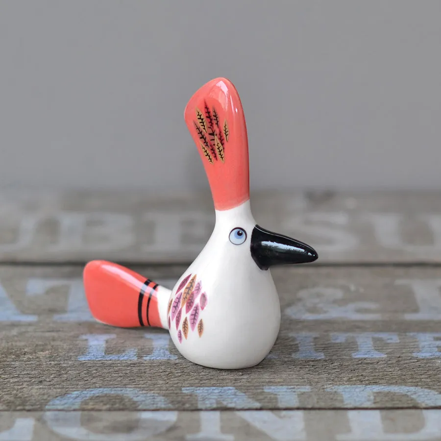 Handmade Ceramic 'Crested Baby' Bird Ornament