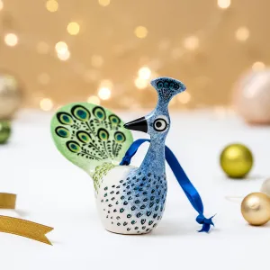 Handmade Ceramic Peacock Tree Decoration