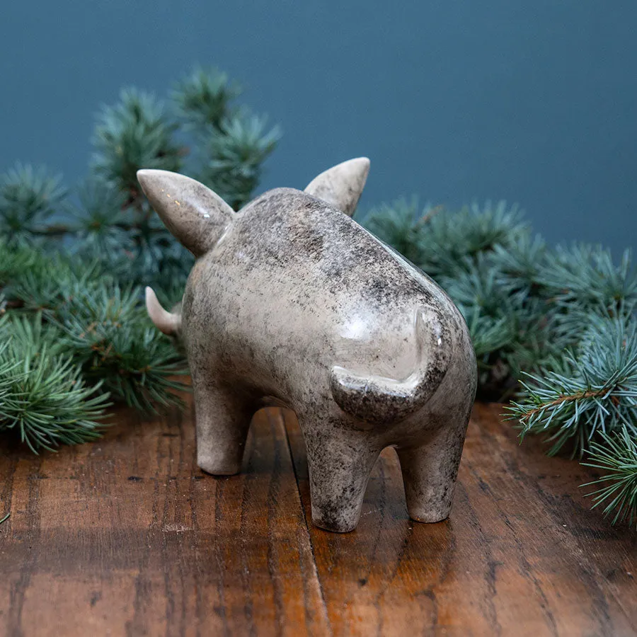 Handmade Ceramic Wild Boar Ornament