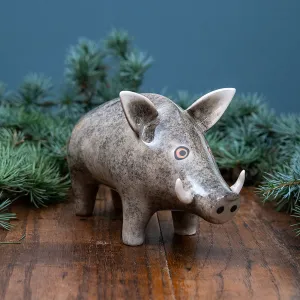 Handmade Ceramic Wild Boar Ornament
