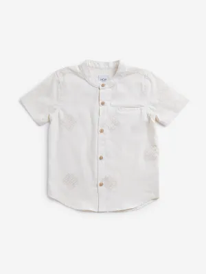HOP Kids Beige Ornamental Print Shirt