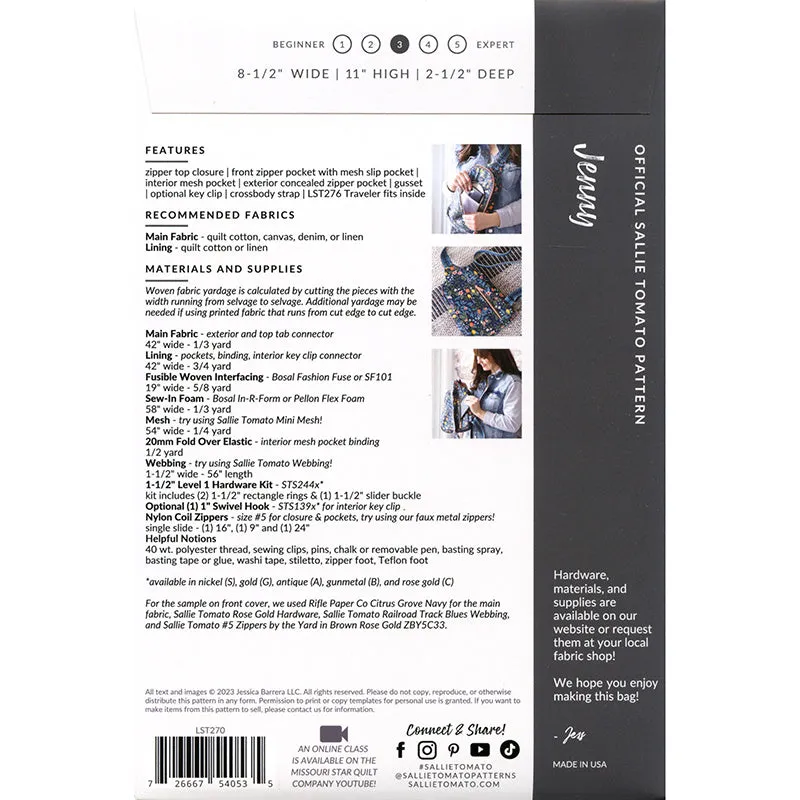 Jenny Crossbody Bag Hardware Kit (Choose your own fabric)