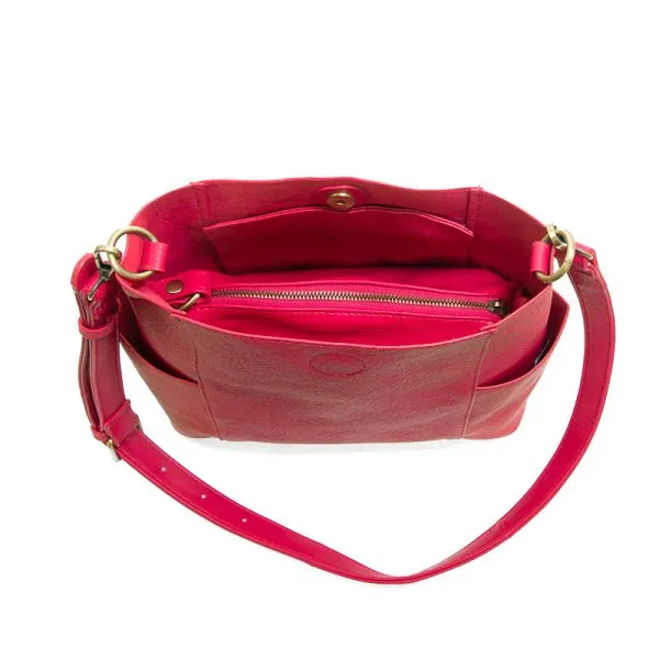 Kayleigh Side Pocket Bucket Bag - L8089-76 -  RUBY PINK