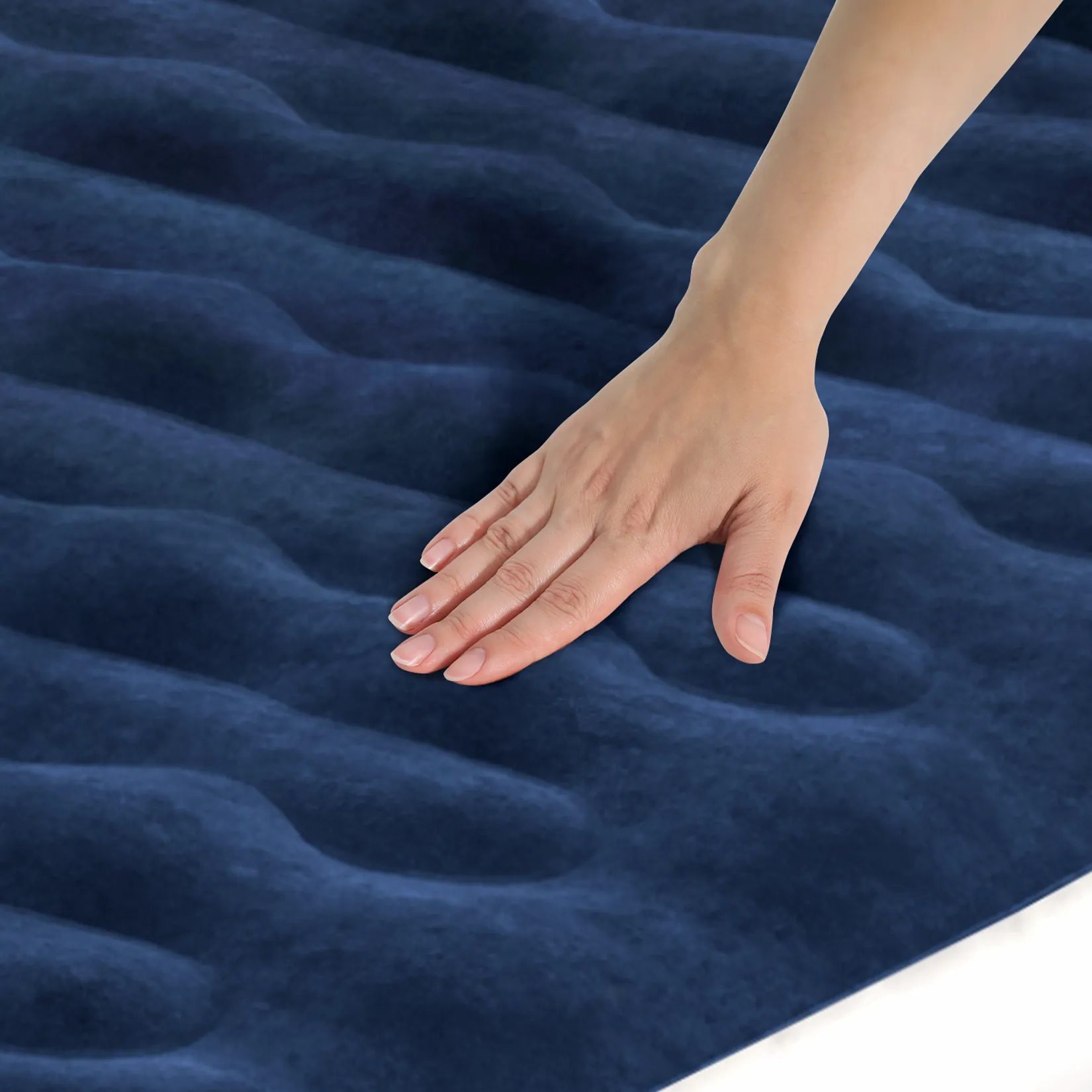 King Size Camping Air Bed – Navy/White