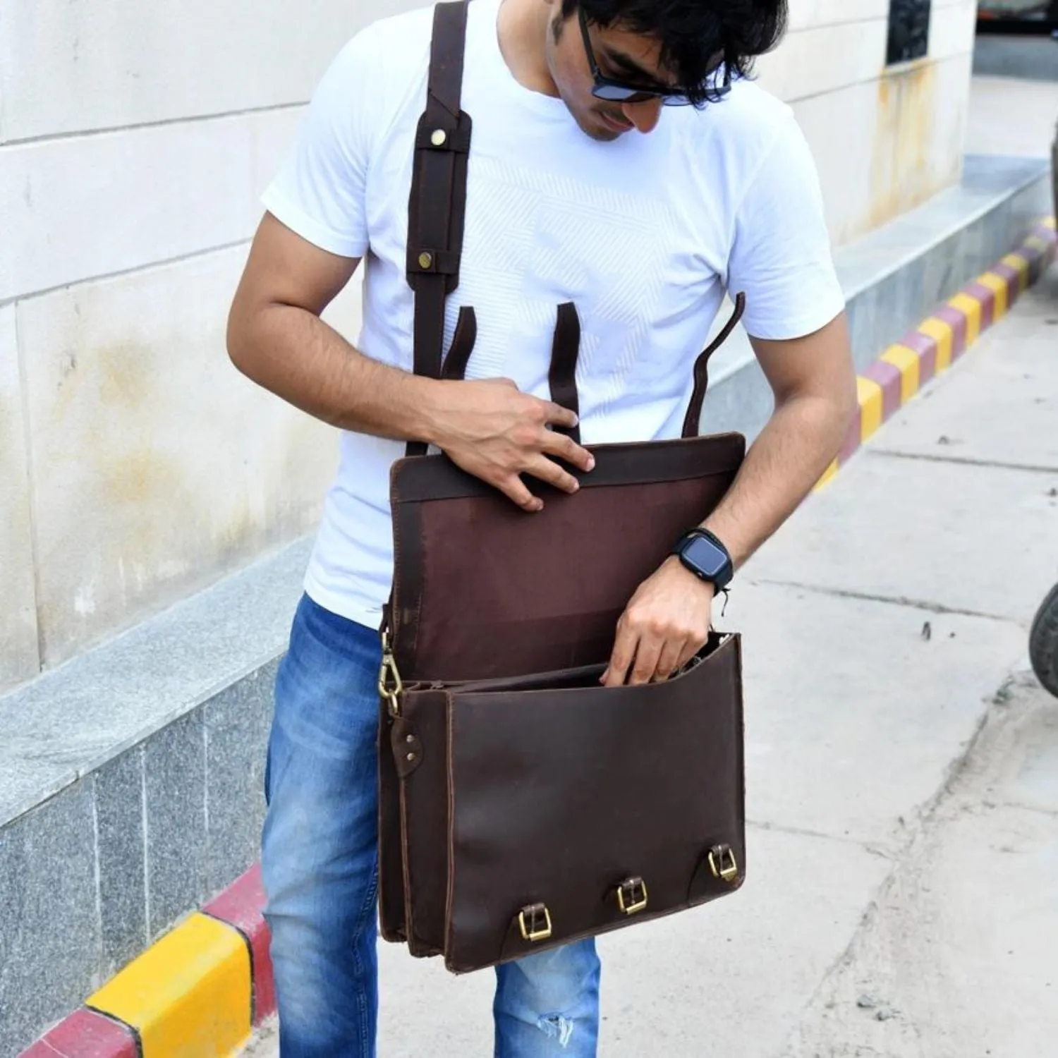Lakshan Leather Messenger Bag