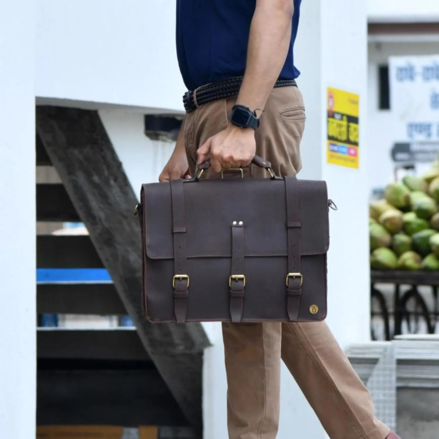 Lakshan Leather Messenger Bag
