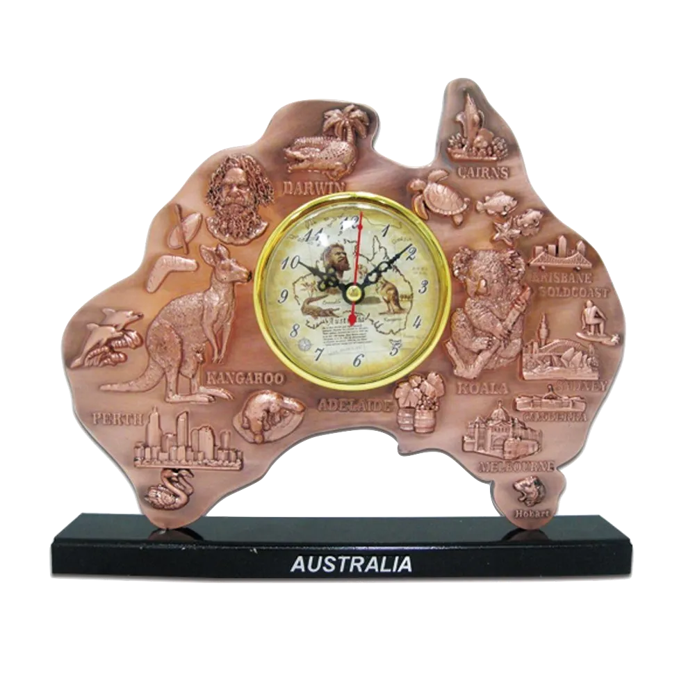 Large Australian Map Clock