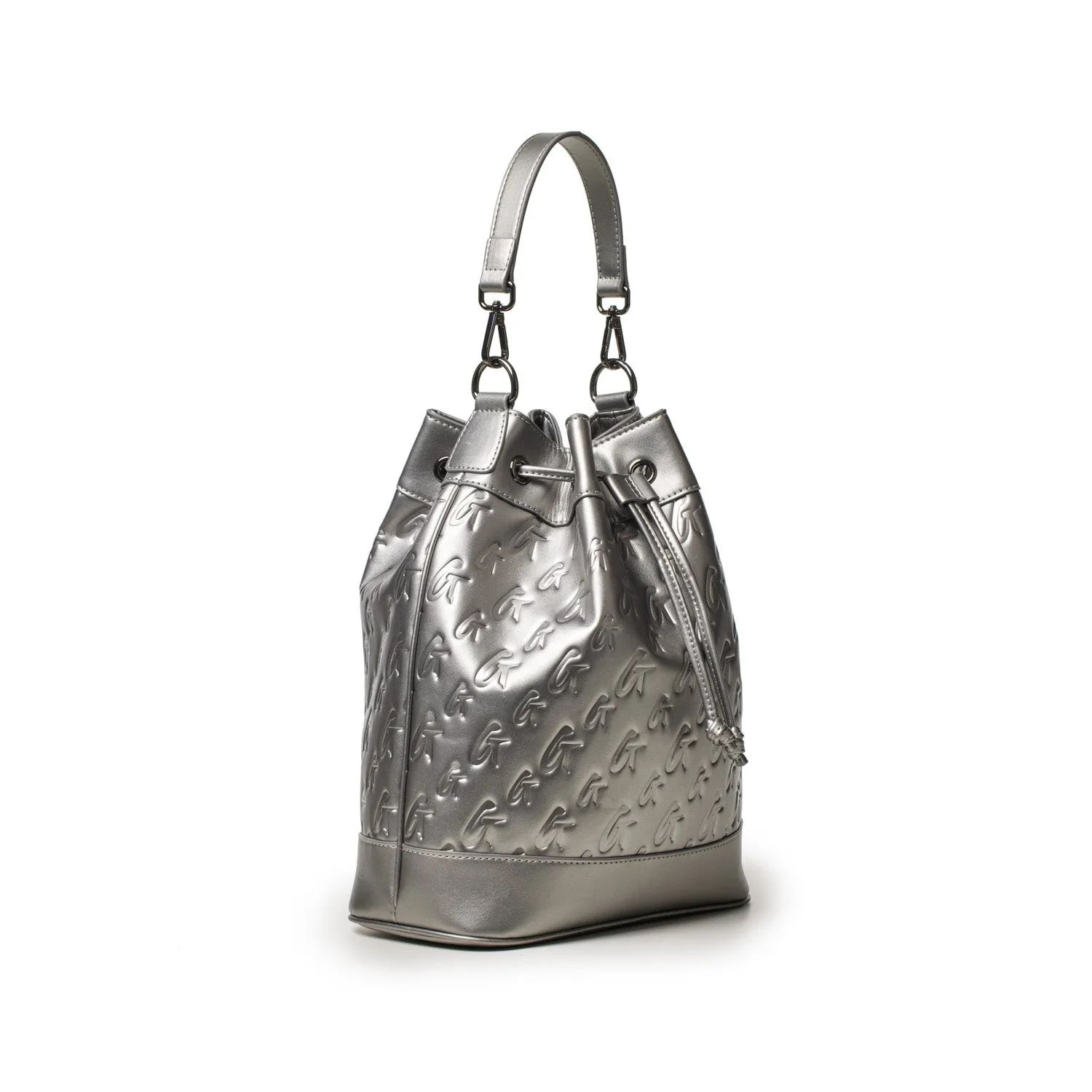 LARGE MONOGRAM BUCKET BAG - PLATINUM